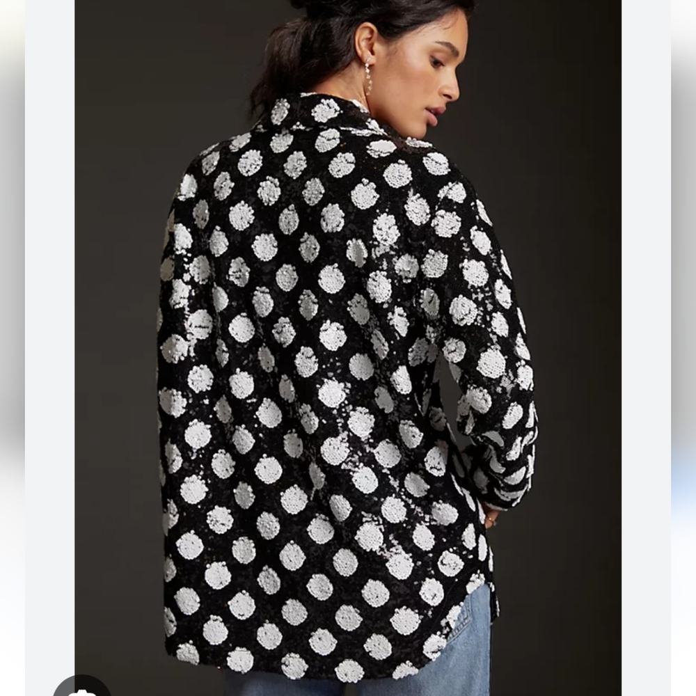 ANTHROPOLOGIE Maeve sequin shacket shirt jacket ♥️ 198.00 - Picture 7 of 9